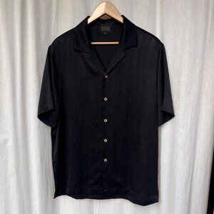 Ziran NWOT Black Camp Collar Shirt